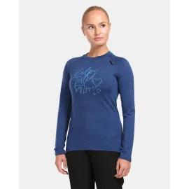 lacitesport.com - T-shirt fonctionnel à manches longues pour femme KILPI MAVORA TOP-W, Couleur: Bleu, Taille: 36