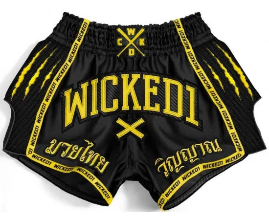 lacitesport.com - Wicked One Savage Short de Muay Thaï Adulte, Couleur: Jaune, Taille: XS