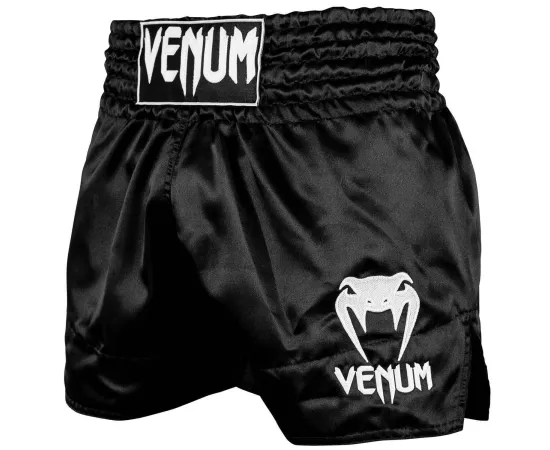 lacitesport.com - Venum Short de Muay Thaï Adulte, Couleur: Noir, Taille: S