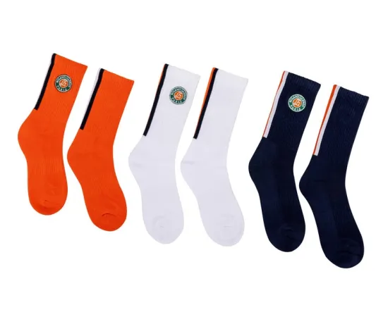 lacitesport.com - Roland Garros Collection Officielle Chaussettes X3 Unisexe, Couleur: Multicolore, Taille: 35-38