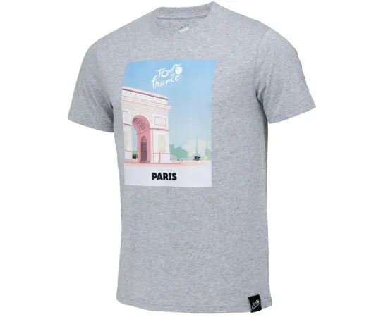 lacitesport.com - Tour de France Collection Officielle T-shirt Arc de Triomphe Cyclisme Homme, Couleur: Gris, Taille: S