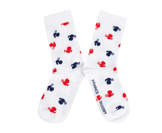 lacitesport.com - XV de France Chaussettes coqs Adulte, Couleur: Blanc, Taille: 36/41