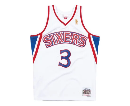 lacitesport.com - Mitchell & Ness Maillot NBA Allen Iverson Sixers Blanc 1996-97 Swingman