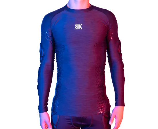 lacitesport.com - BKeeper Sous-Maillot compression gardien rembourré manches longues, Couleur: Noir, Taille: S