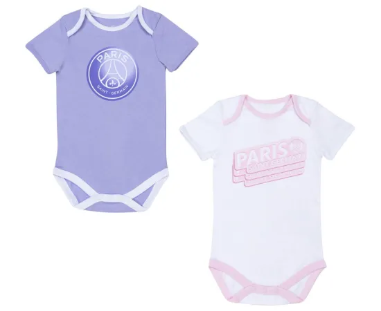 lacitesport.com - 2 x body PSG Bébé - Collection officielle PARIS SAINT GERMAIN, Couleur: Violet, Taille: 3 mois