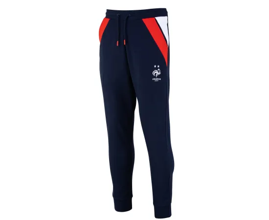 lacitesport.com - Pantalon molleton fit fan FFF - Collection officielle Equipe de France de Football - Homme Taille S, Couleur: Bleu, Taille: S