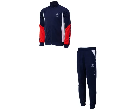 lacitesport.com - Survêtement fit fan FFF - Collection officielle Equipe de France de Football - Homme, Couleur: Bleu, Taille: S