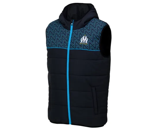 lacitesport.com - Doudoune fan sans manche OM Homme - Collection officielle Olympique de Marseille, Couleur: Noir, Taille: S