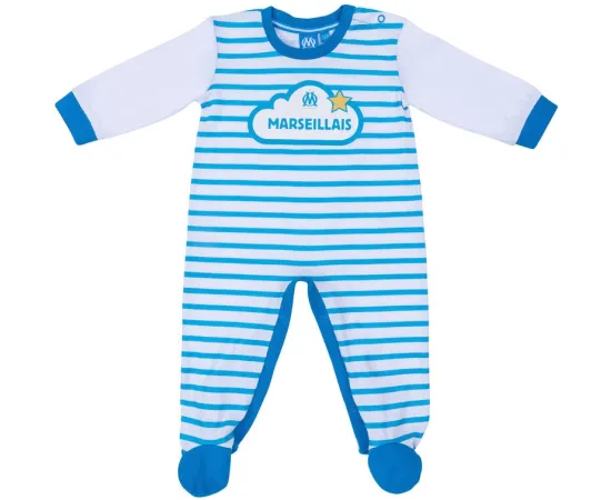 lacitesport.com - Grenouillère bébé OM - Collection officielle Olympique de Marseille - Garçon, Couleur: Bleu, Taille: 3 mois