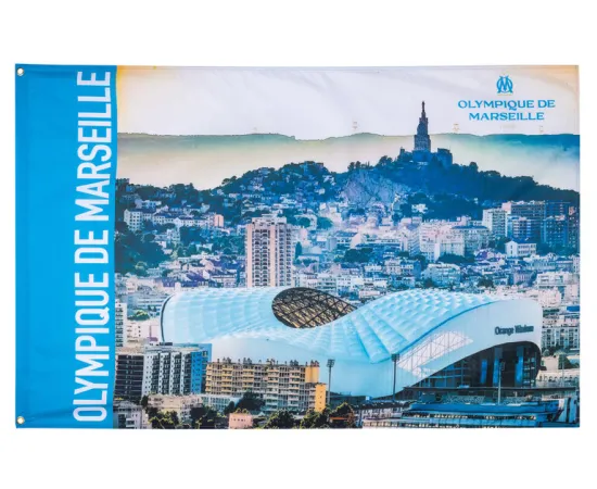 lacitesport.com - Drapeau supporter OM Stade Vélodrome - Collection officielle Olympique de Marseille