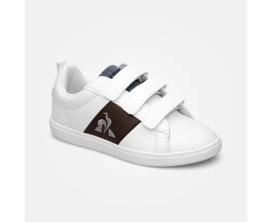 lacitesport.com - Le Coq Sportif Courtclassic Ps Optical White/Dark Brown Baskets Basses Enfant, Couleur: Blanc, Taille: 30