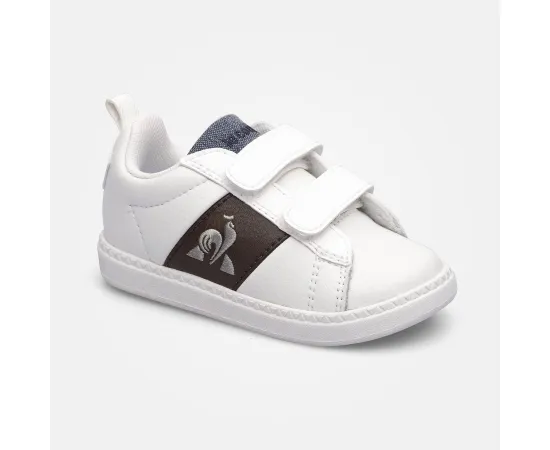 lacitesport.com - Le Coq Sportif Courtclassic Inf Optical White/Dark Brow Baskets Basses Enfant, Couleur: Blanc, Taille: 25