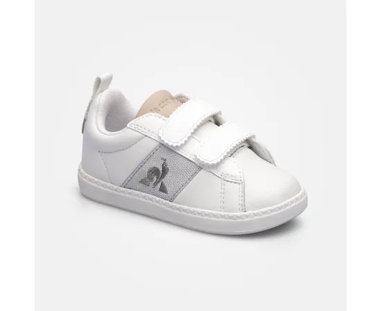 lacitesport.com - Le Coq Sportif Courtclassic Inf Girl Optical White/Old Baskets Basses Enfant, Couleur: Blanc, Taille: 25