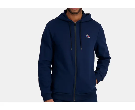 lacitesport.com - Le Coq Sportif Ess R. Fz Hoody N°1 M Sweatshirt À Capuche Homme, Couleur: Bleu, Taille: M