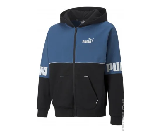 lacitesport.com - Puma Power Colorblock Sweatshirt À Capuche Enfant, Couleur: Bleu, Taille: 5 ans