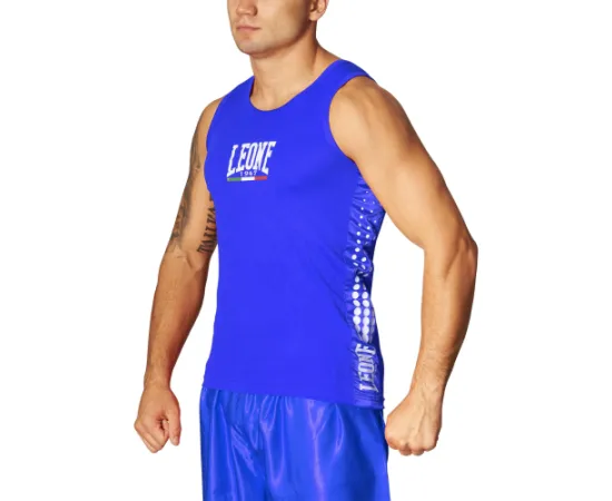 lacitesport.com - Leone 1947 Canottiera Débardeur Boxe, Couleur: Bleu, Taille: S