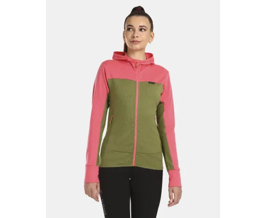 lacitesport.com - Pull à capuche en laine mérinos pour femme Kilpi WOLIE-W, Couleur: Rose, Taille: 34