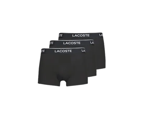 lacitesport.com - Lacoste Lot de 3 boxers Casuals unis Homme, Couleur: Noir, Taille: XS