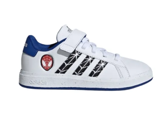 lacitesport.com - Adidas Grand Court Spider Man EL K Chaussures Enfant, Couleur: Blanc, Taille: 28