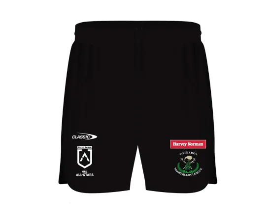 lacitesport.com - NRL Maori All Stars 2024 Short d'entraînement Homme, Couleur: Noir, Taille: S