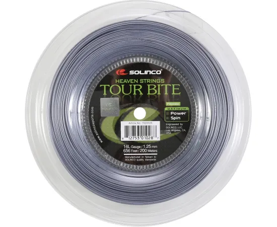 lacitesport.com - Solinco Tour Bite 1.30 200m Cordage de tennis, Couleur: Gris