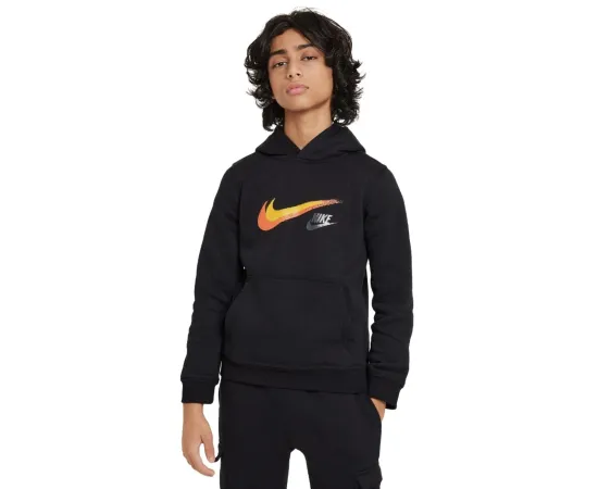 lacitesport.com - Nike Fleece Logo Sweat à capuche Enfant, Couleur: Noir, Taille: XS (enfant)