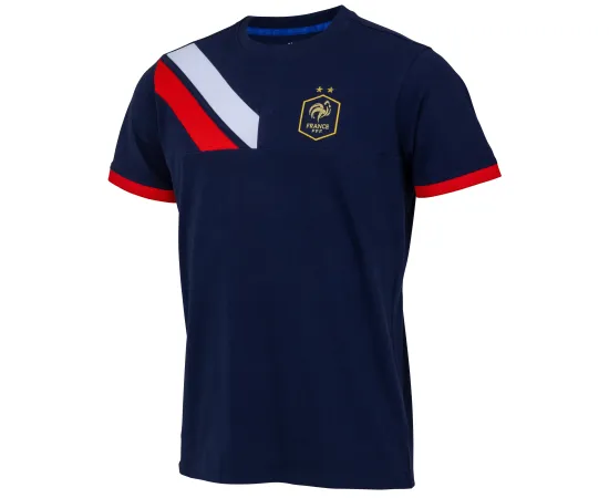 lacitesport.com - T-shirt FFF - Collection officielle Equipe de France de Football - Taille adulte homme, Couleur: Bleu, Taille: S