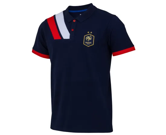 lacitesport.com - Polo FFF - Collection officielle Equipe de France de Football - Taille adulte homme, Couleur: Bleu, Taille: S