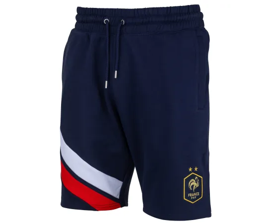 lacitesport.com - Short molleton FFF - Collection officielle Equipe de France de Football - Taille adulte homme, Couleur: Bleu, Taille: S