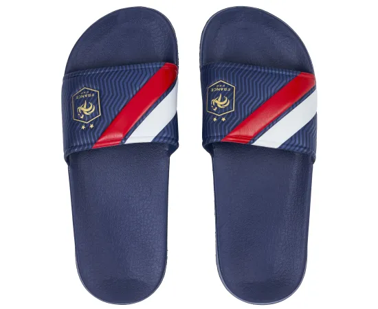 lacitesport.com - Claquettes FFF - Collection officielle Equipe de France de Football, Couleur: Bleu, Taille: 37