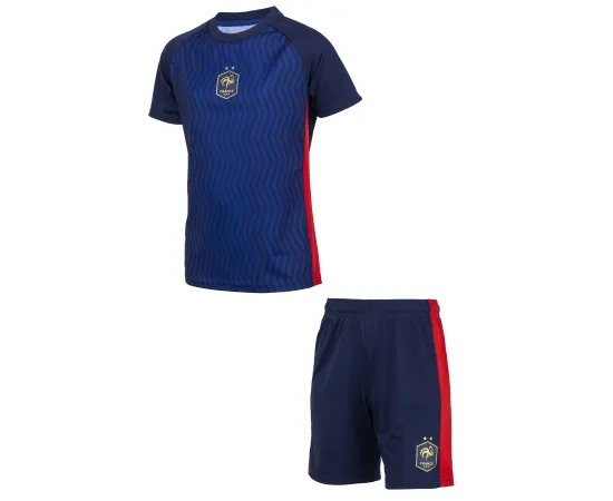 lacitesport.com - Maillot short FFF - Collection officielle Equipe de France de Football - Taille enfant garçon, Couleur: Bleu, Taille: 8 ans