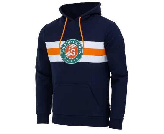 lacitesport.com - Sweat capuche Roland Garros - Collection officielle - Taille Homme, Couleur: Bleu, Taille: S