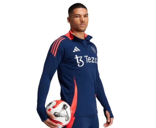 lacitesport.com - Adidas Manchester United Sweat Training 24/25 Homme, Couleur: Bleu, Taille: L