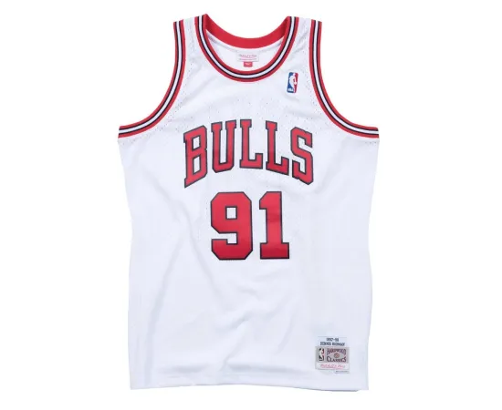 lacitesport.com - Mitchell & Ness NBA Dennis RODMAN Chicago Bulls Swingman Maillot de basket Adulte, Taille: L