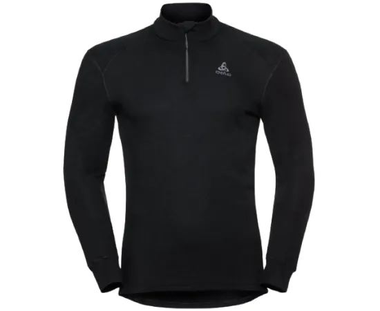 lacitesport.com - Odlo Active Warm 1/4 Zip Sous Pull Homme, Couleur: Noir, Taille: S