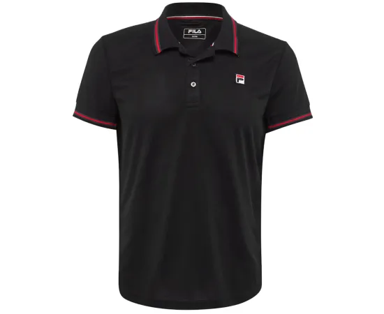 lacitesport.com - Fila Piro Polo de tennis Homme, Couleur: Noir, Taille: S